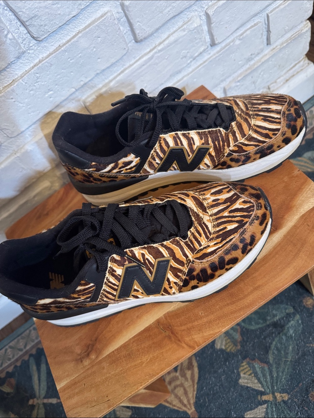 New Balance Women's Leopard & Zebra Print Sneakers - Black, Brown - Picture 2 of 2
